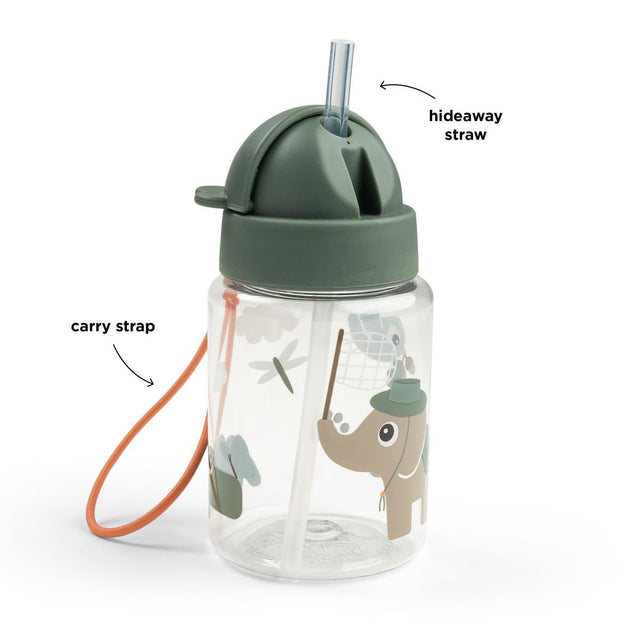 Done by Deer gertuvė su šiaudeliu Tiny Trails Green, 280 ml