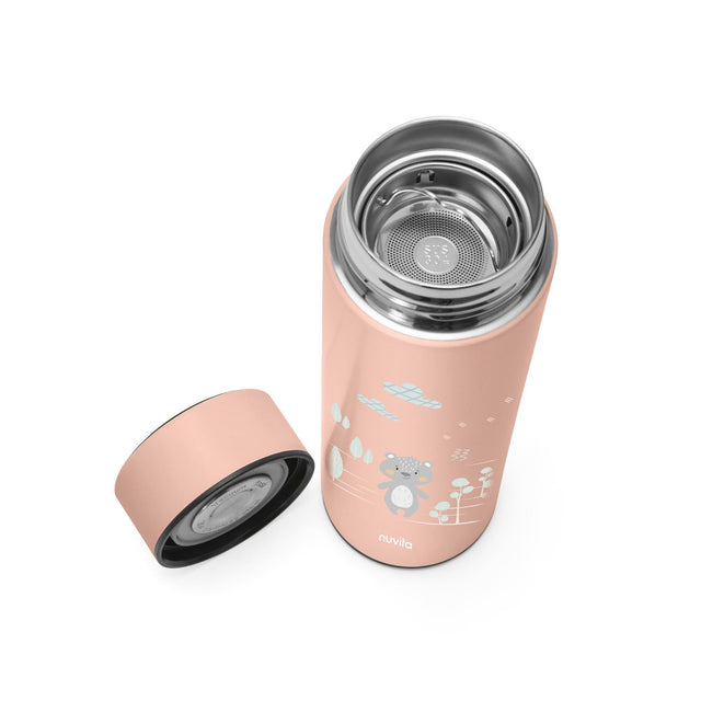 Nuvita nerūdijančio plieno termogertuvė su LED termometru English Rose, 500 ml