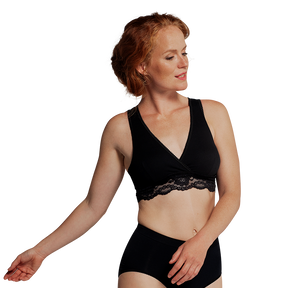 Carriwell nėriniais puošta liemenėlė maitinančioms (juoda) / Organic Crossover Nursing Bra (2060600901705)