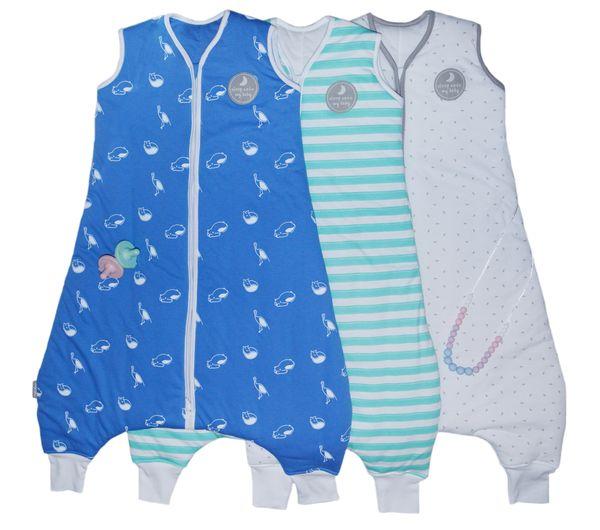 Natulino LITTLE WALKERS kahekihiline beebi magamiskott White Grey Waves &amp; Mint