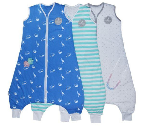 Natulino LITTLE WALKERS kahekihiline beebi magamiskott White Grey Waves &amp; Mint