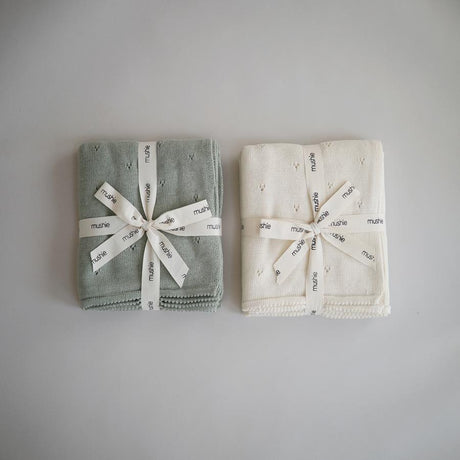 Mushie Knitted Pointelle Plaid – elevandiluu 