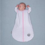 Natulino BabyComfort dvisluoksnis kūdikių miegmaišis (natural white grey waves / pink spalva) (1561774358601)