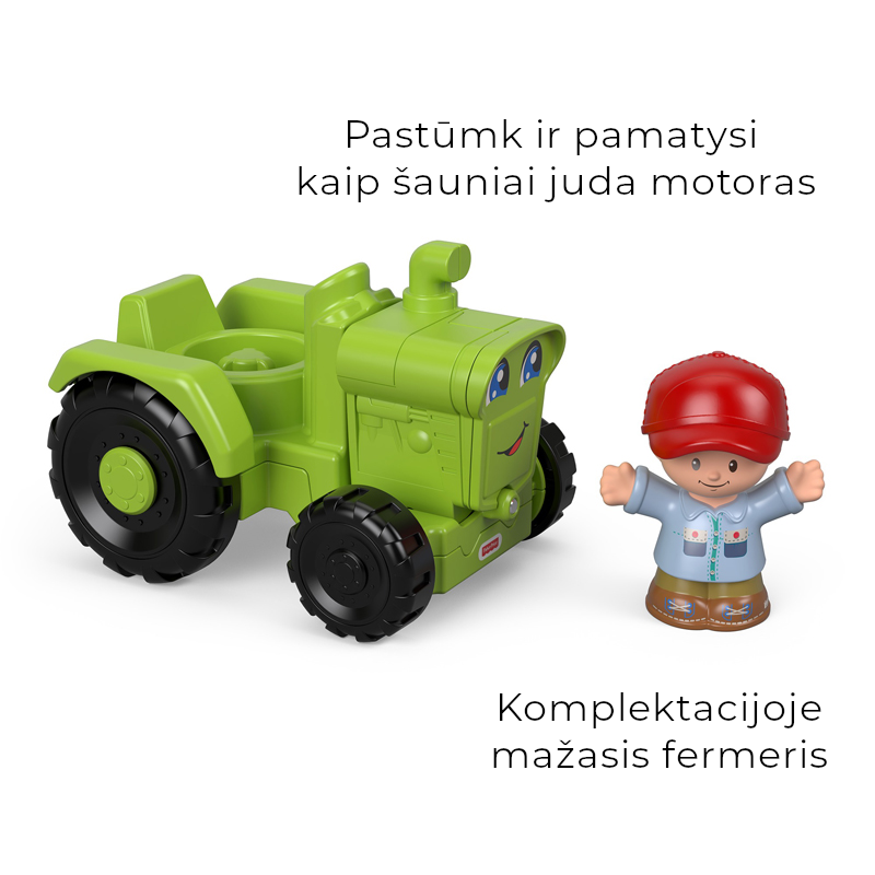 Fisher-Price Little People žaislinis traktorius su mažuoju ūkininku (4584739668050)