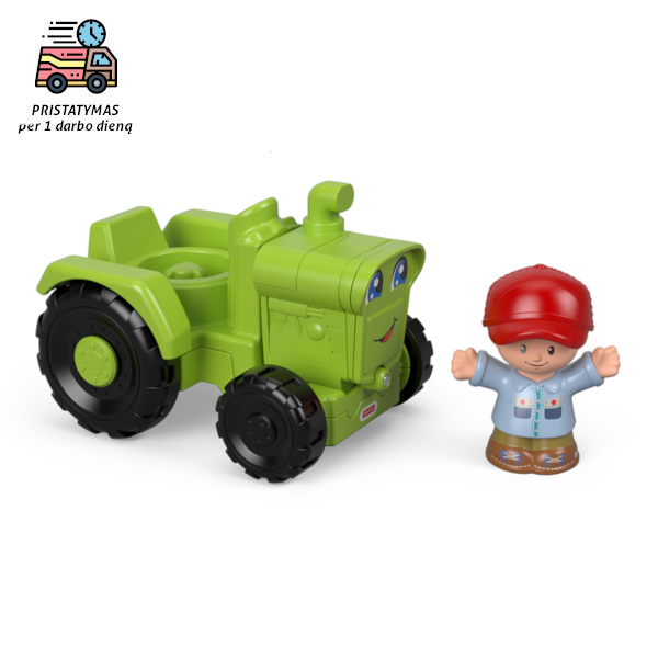 Fisher-Price Little People žaislinis traktorius su mažuoju ūkininku (4584739668050)