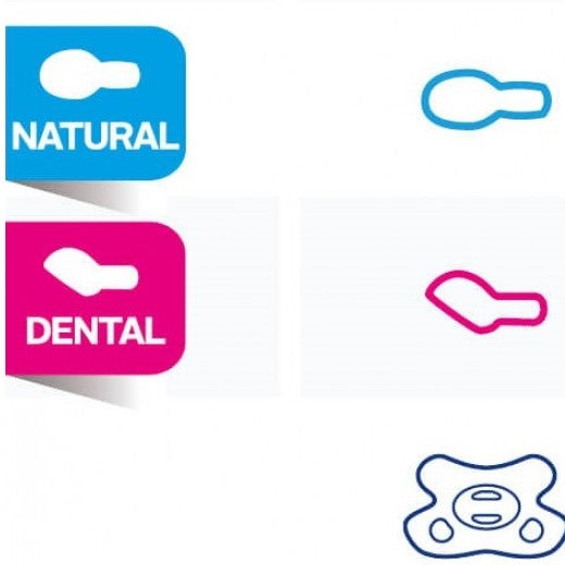 Difrax ortodontinis čiulptukas kūdikiams nuo 18 mėn. / Dental (daug spalvų) (2181748195401)