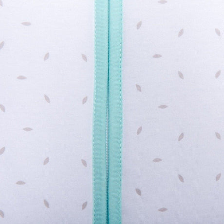 Natulino BabyComfort dvisluoksnis kūdikių miegmaišis (natural white grey little leaves / mint spalva) (1859480158281)
