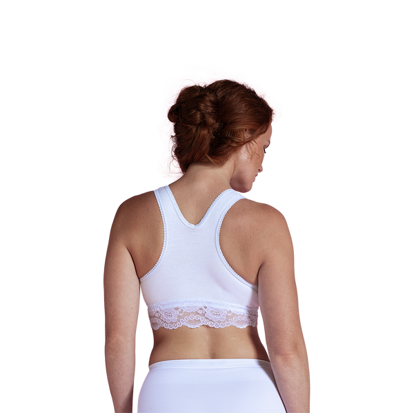 Carriwell nėriniais puošta liemenėlė maitinančioms (balta) / Organic Crossover Nursing Bra (2060591104073)