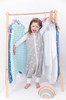 Natulino LITTLE WALKERS kolmekihiline beebi magamiskott White Little Grey Leaves &amp; Warm Grey