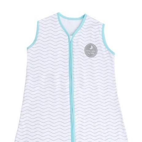 Natulino LITTLE WALKERS kolmekihiline beebi magamiskott White Grey Waves &amp; Mint
