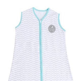 Natulino LITTLE WALKERS kolmekihiline beebi magamiskott White Grey Waves &amp; Mint