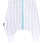 Natulino LITTLE WALKERS kolmekihiline beebi magamiskott White Grey Waves &amp; Mint